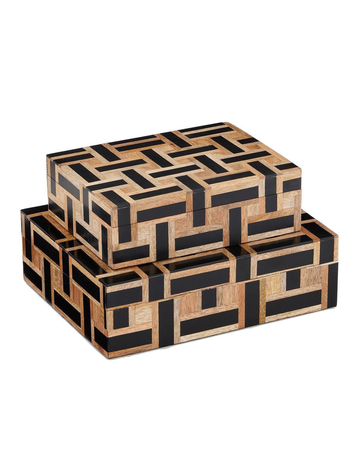 Currey and Company - 1200-0898 - Box Set of 2 - Aarna Collection - Natural/Black