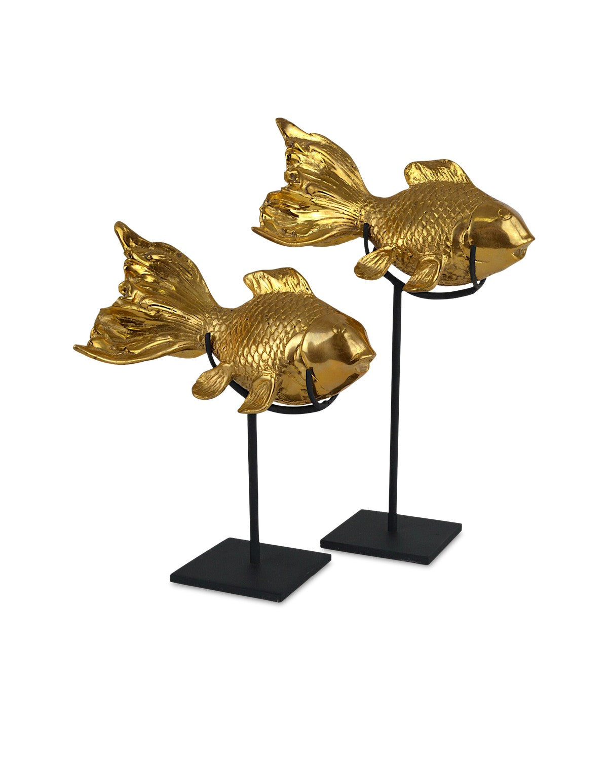 Currey and Company - 1200-0902 - Goldfish Set of 2 - Goldfish Set of 2 - Gold/Black