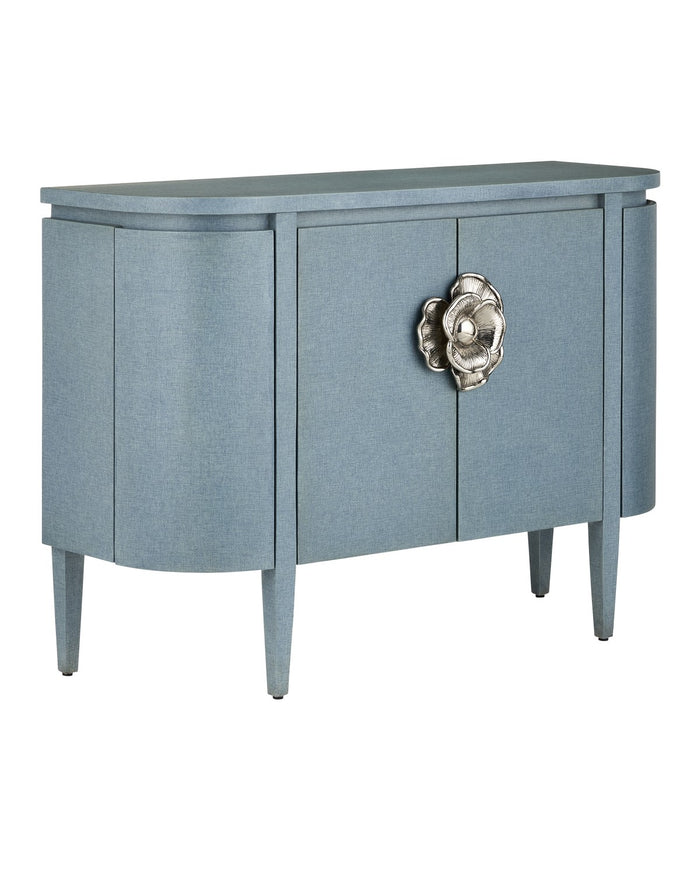 Currey and Company - 3000-0280 - Cabinet - Briallen - Laquered Blue Linen/Polished Nickel