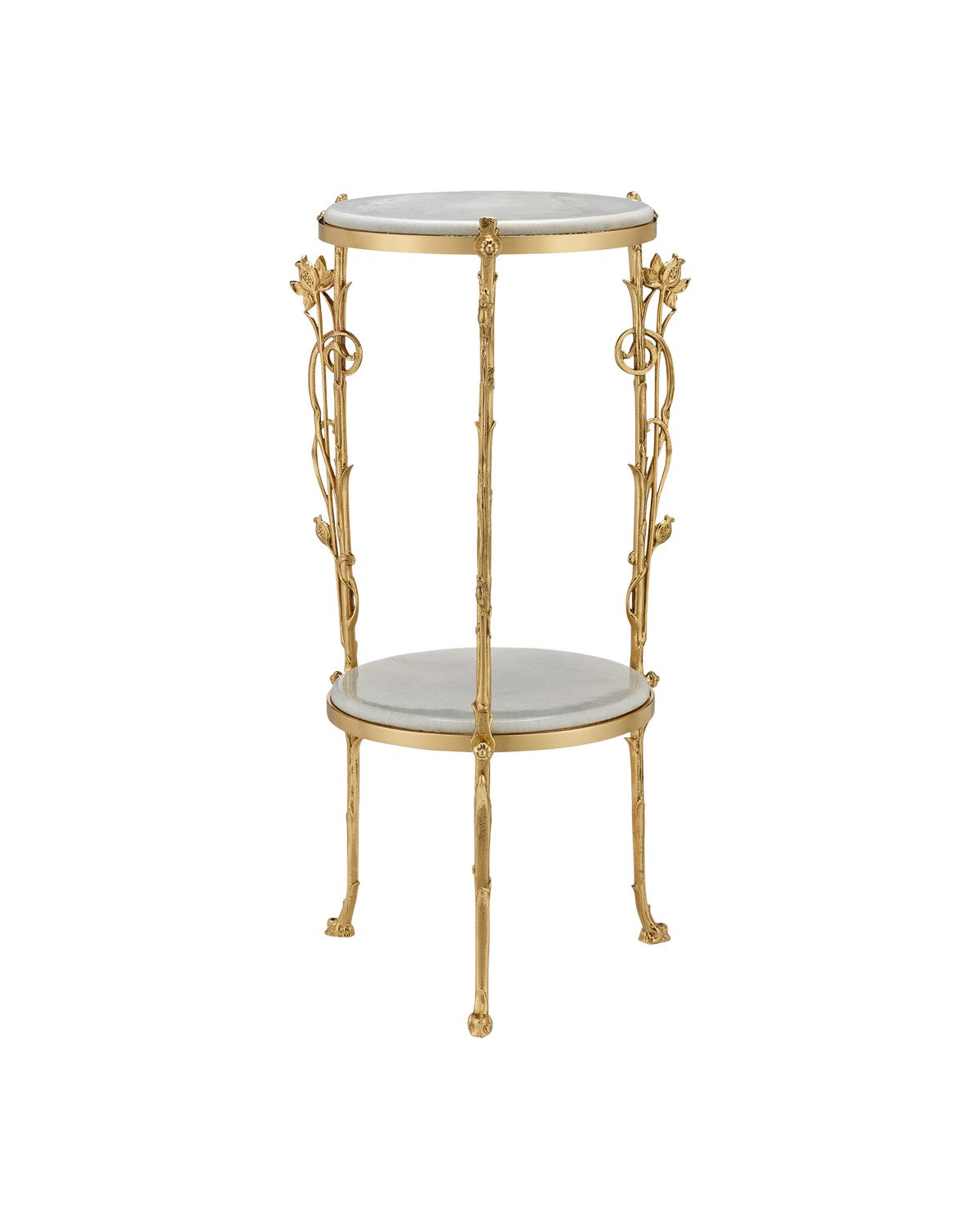 Currey and Company - 4000-0178 - Accent Table - Fiore - Polished Brass/Natural