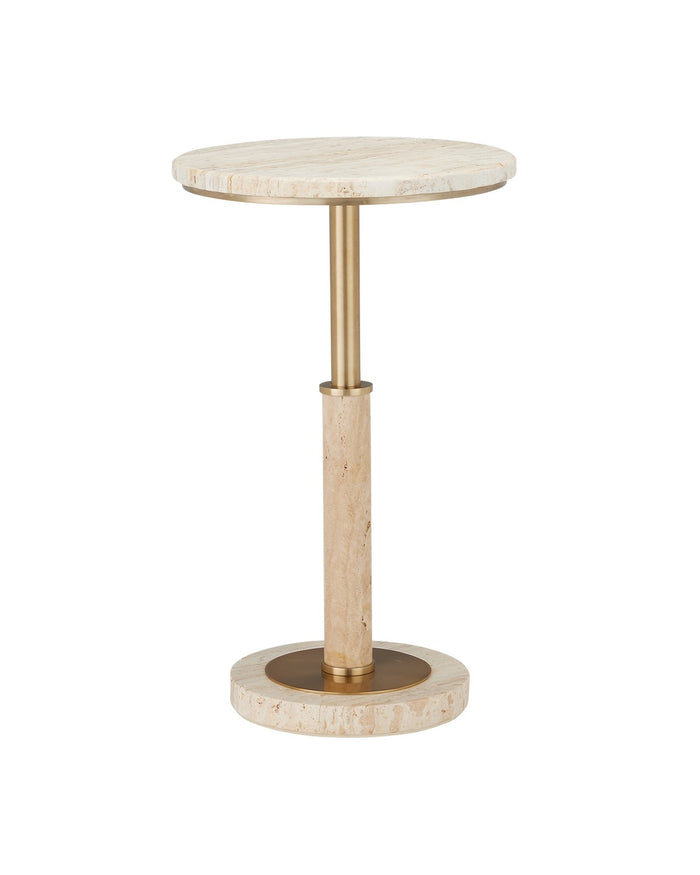 Currey and Company - 4000-0183 - Accent Table - Miles Collection - Natural/Polished Brass