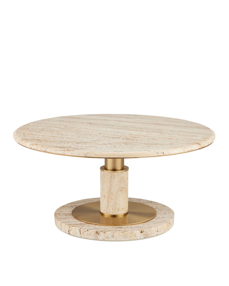 Currey and Company - 4000-0184 - Cocktail Table - Miles Collection - Natural/Polished Brass