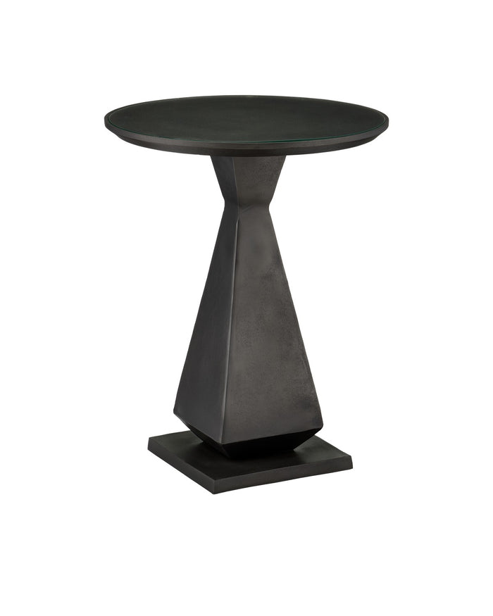 Currey and Company - 4000-0191 - Accent Table - Janil Accent Table - Graphite/Clear
