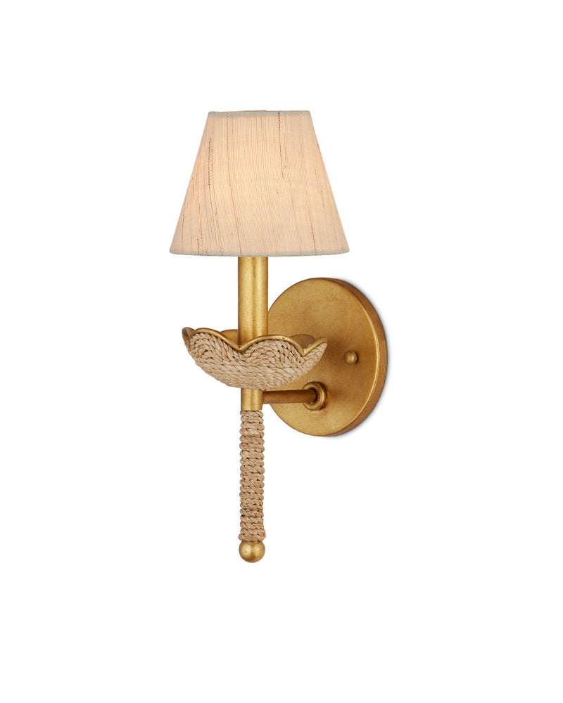 Currey and Company - 5000-0248 - One Light Wall Sconce - Vichy - Natural/Contemporary Gold Leaf