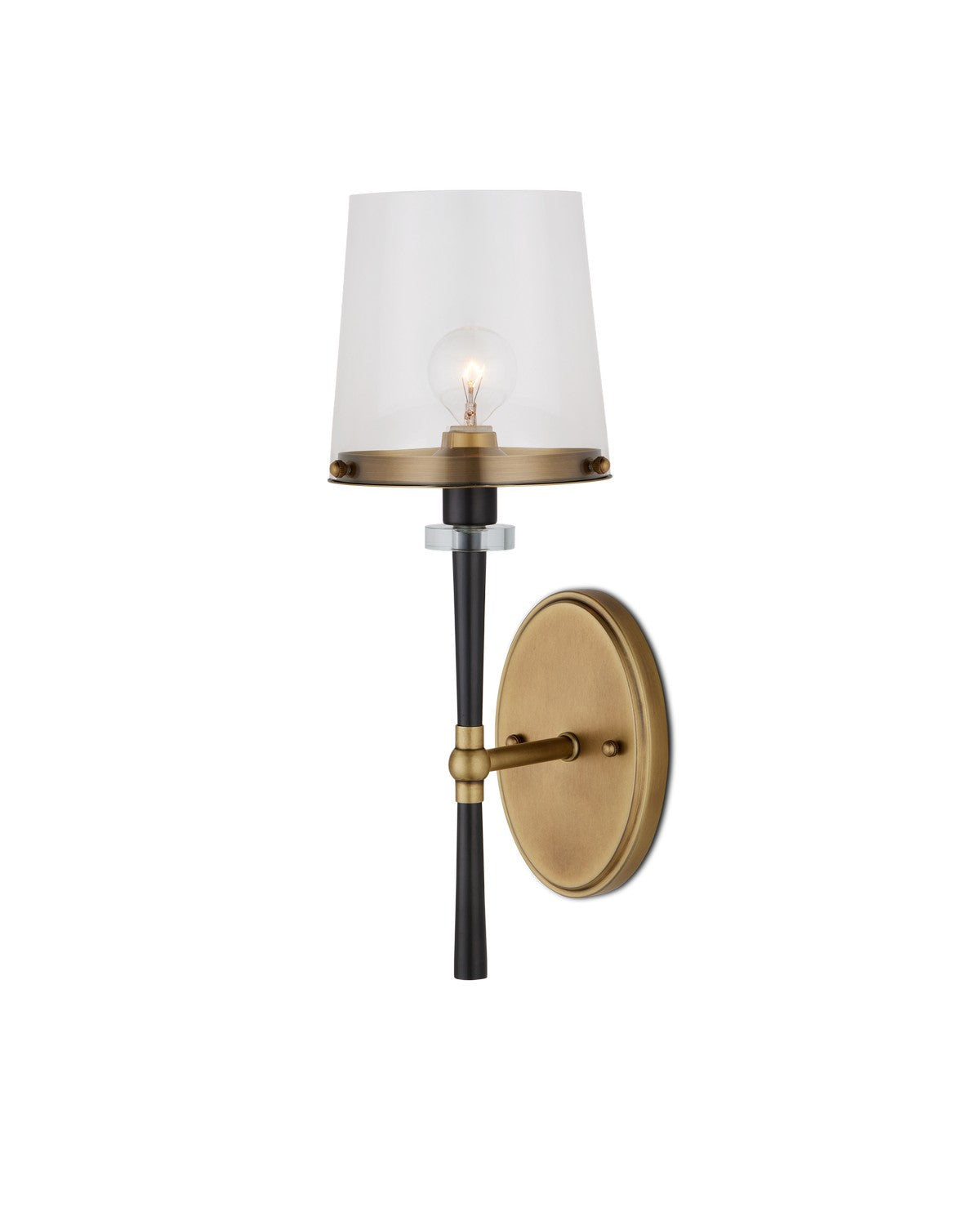 Currey and Company - 5000-0254 - One Light Wall Sconce - Lyndall Wall Sconce - Antique Brass/Oil Rubbed Bronze/Clear