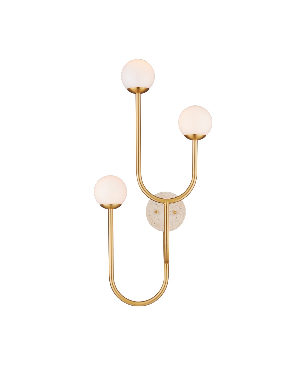 Currey and Company - 5000-0256 - Three Light Wall Sconce - Brass/Natural/White
