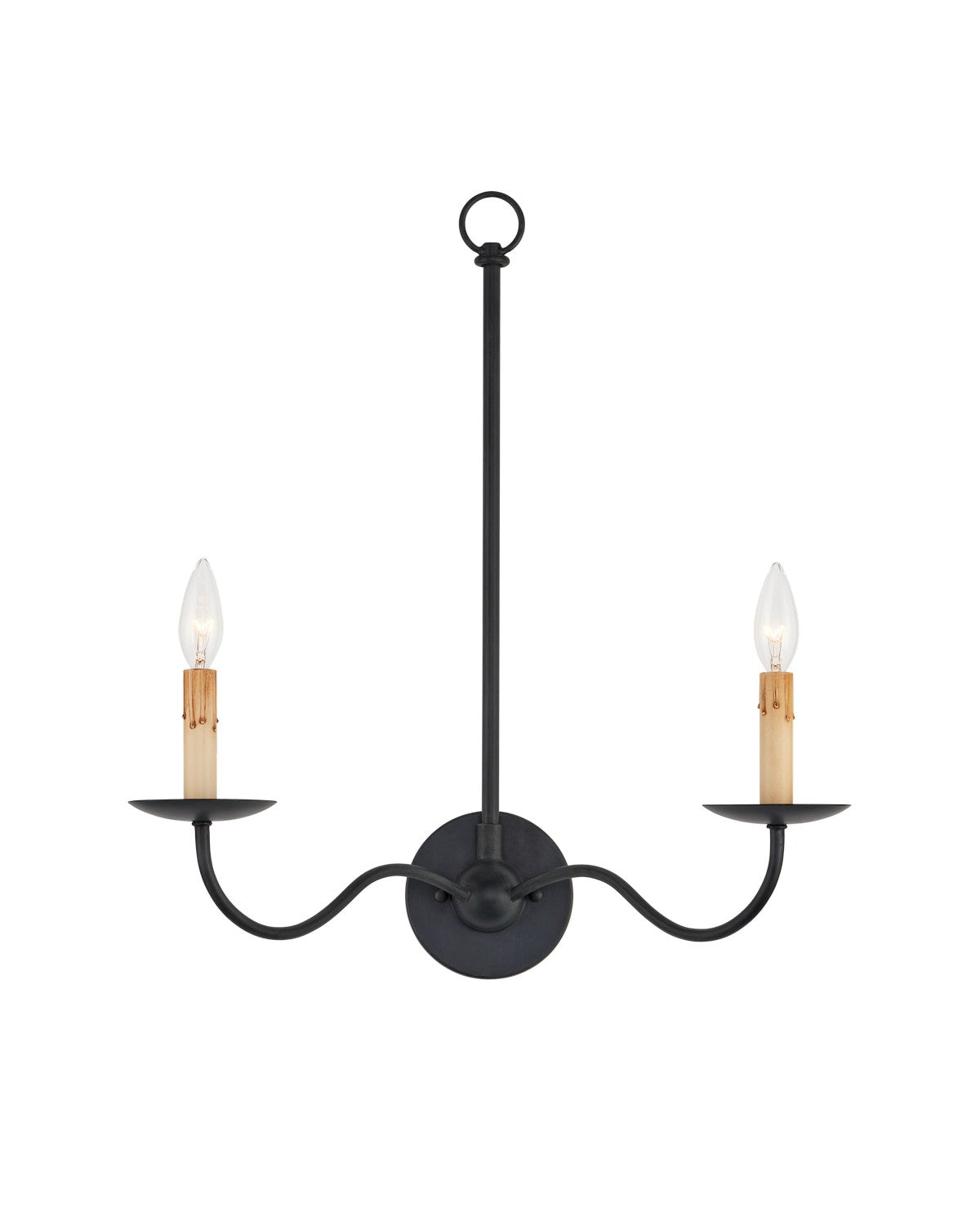 Currey and Company - 5000-0265 - Two Light Wall Sconce - Saxon - Zanzibar Black