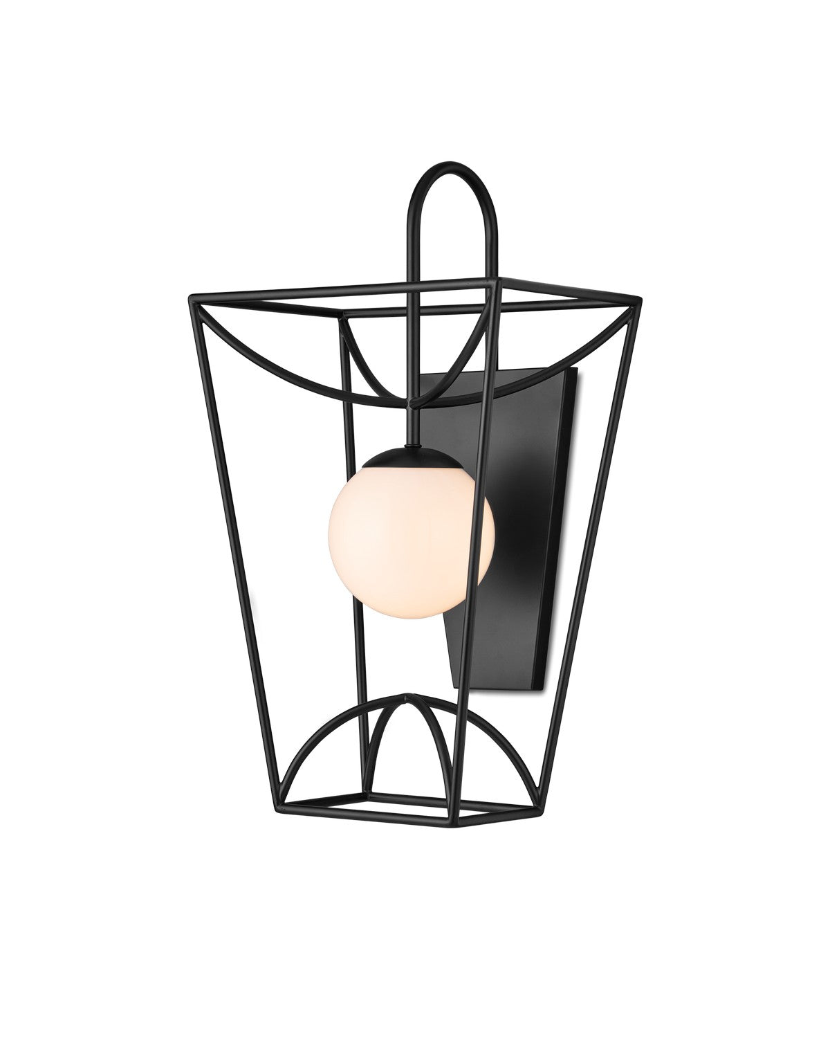 Currey and Company - 5500-0045 - One Light Wall Sconce - Rochefort Collection - Black/White