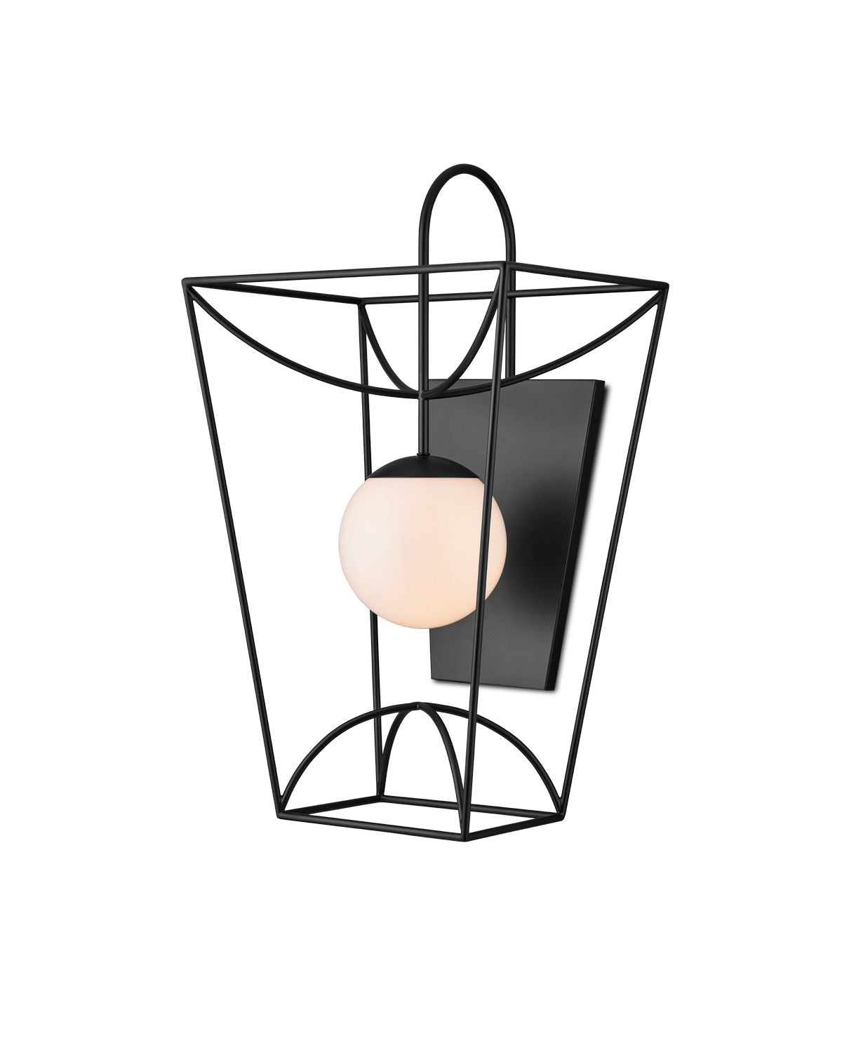 Currey and Company - 5500-0046 - One Light Wall Sconce - Rochefort Collection - Black/White