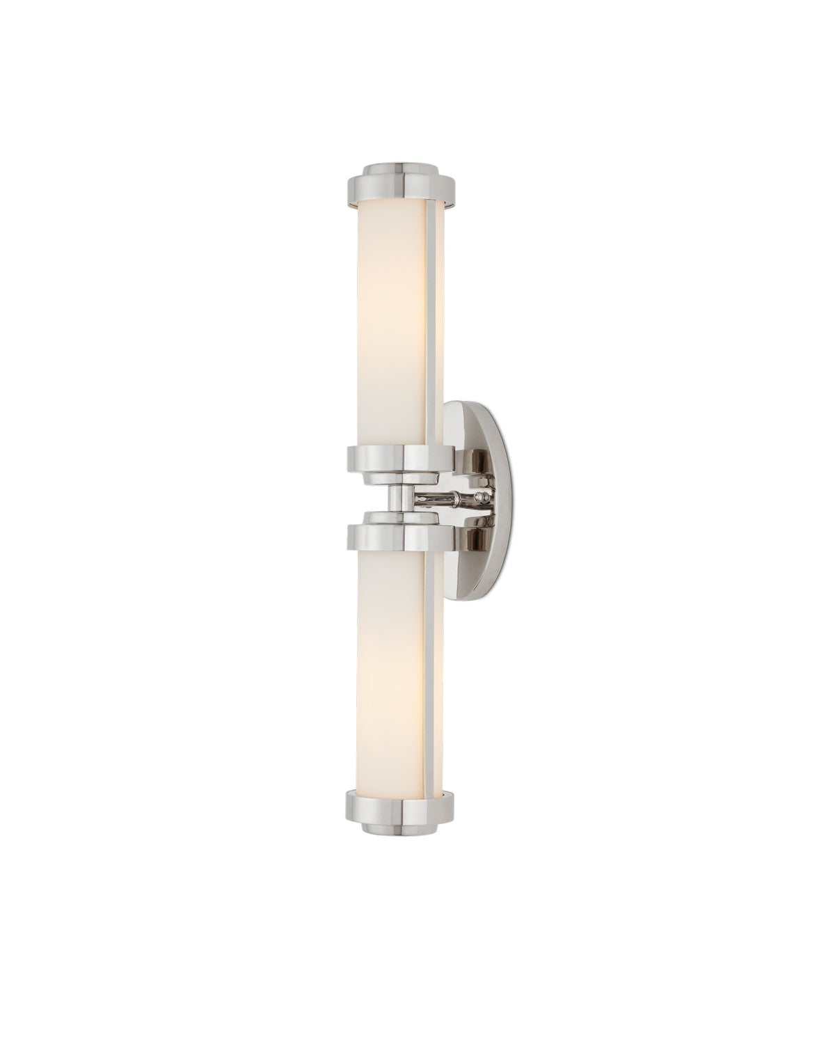 Currey and Company - 5800-0043 - Two Light Wall Sconce - Bowland - Polished Nickel/White