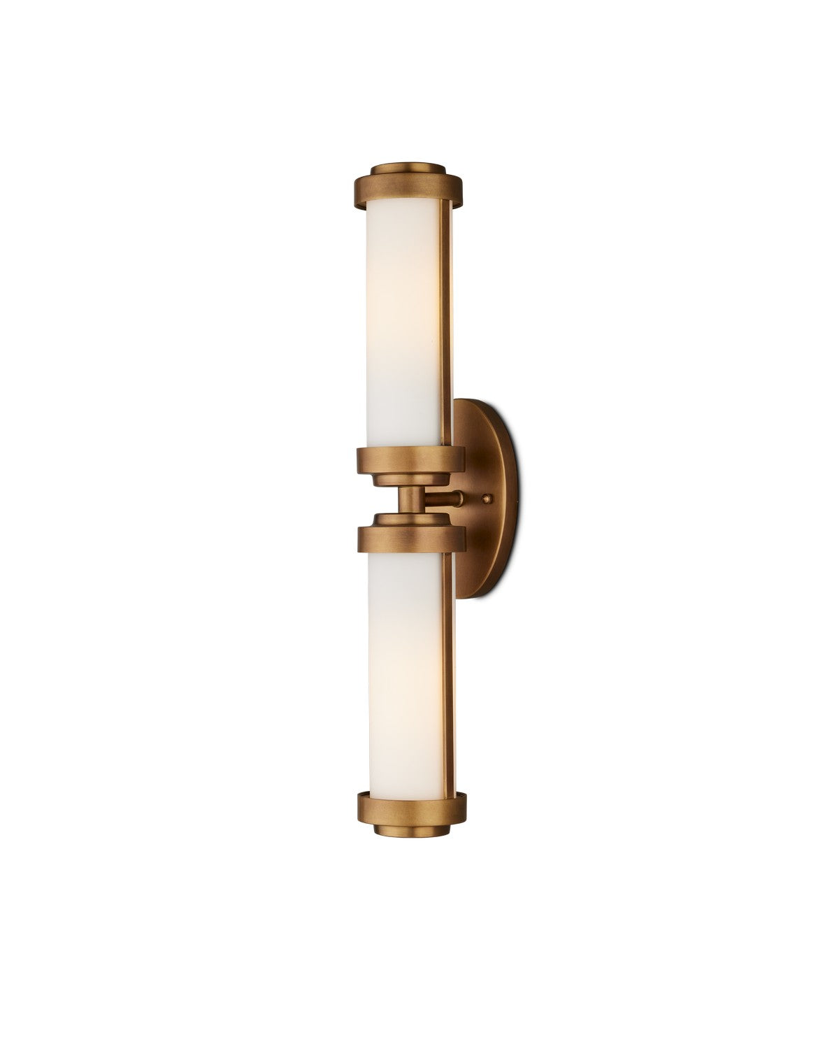 Currey and Company - 5800-0044 - Two Light Wall Sconce - Bowland - Antique Brass/White