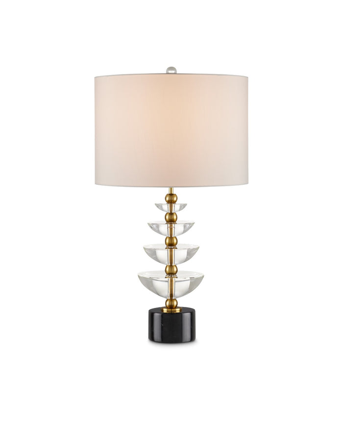 Currey and Company - 6000-0872 - One Light Table Lamp - Waterfall - Clear/Natural/Brass