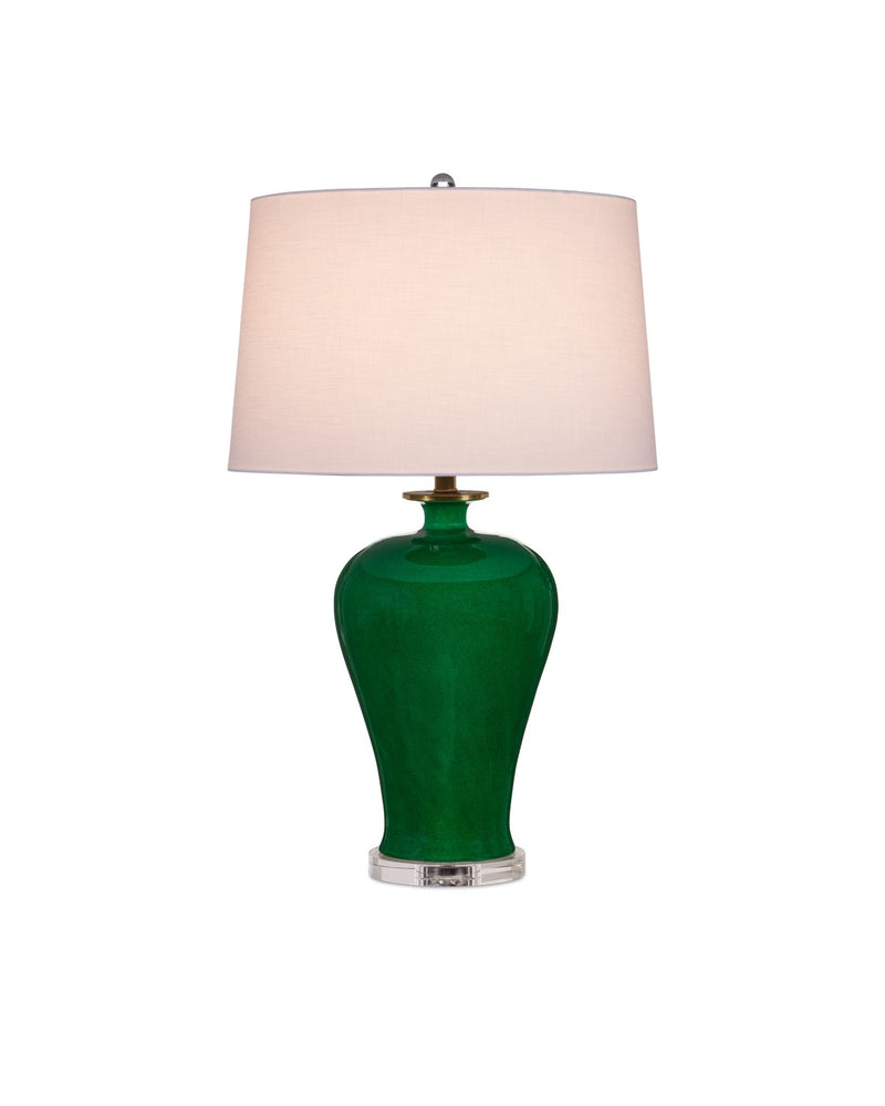 Currey and Company - 6000-0907 - One Light Table Lamp - Imperial - Imperial Green/Clear/Natural Brass