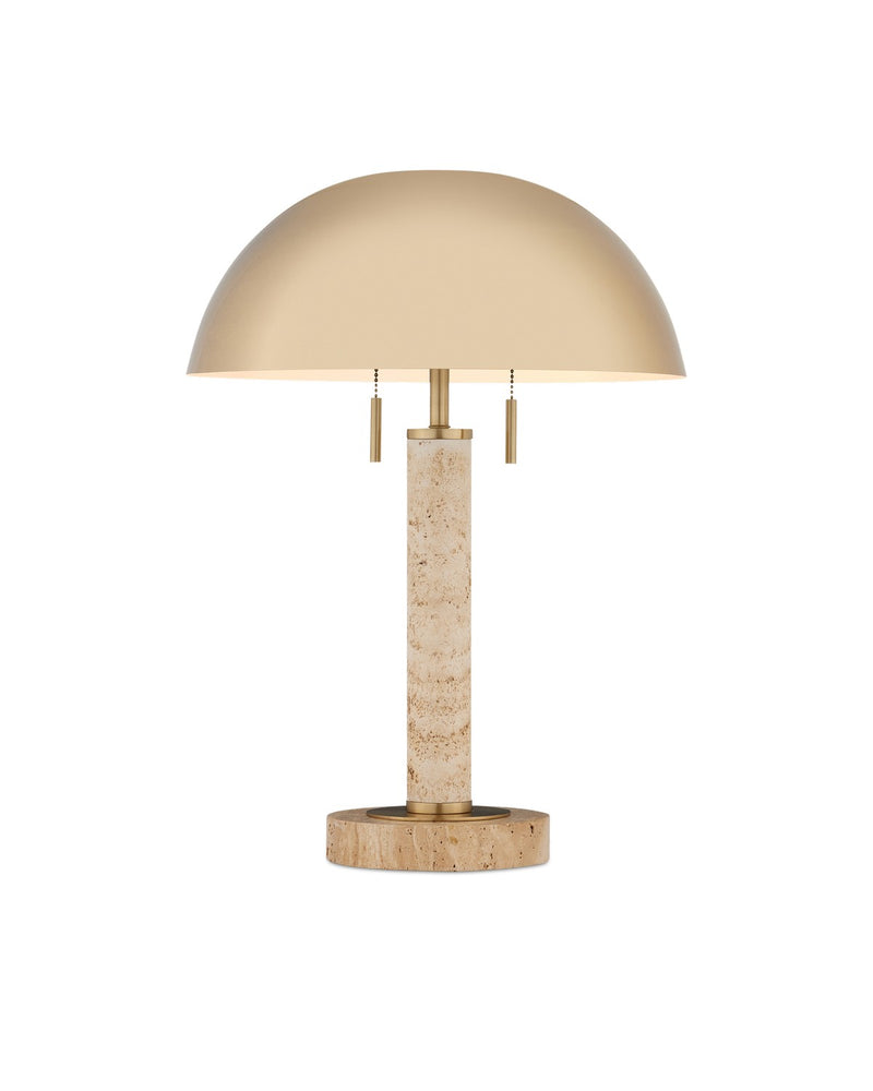 Currey and Company - 6000-0914 - Two Light Table Lamp - Miles Collection - Brass/Natural