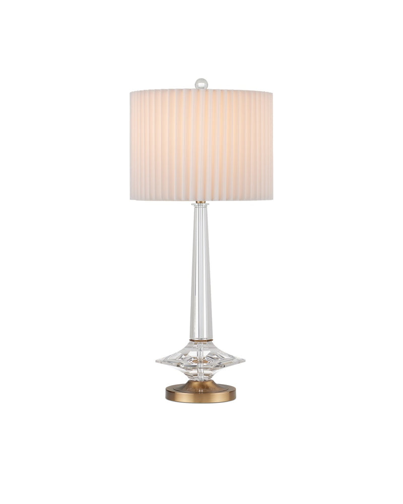 Currey and Company - 6000-0927 - One Light Table Lamp - Clear/Antique Brass