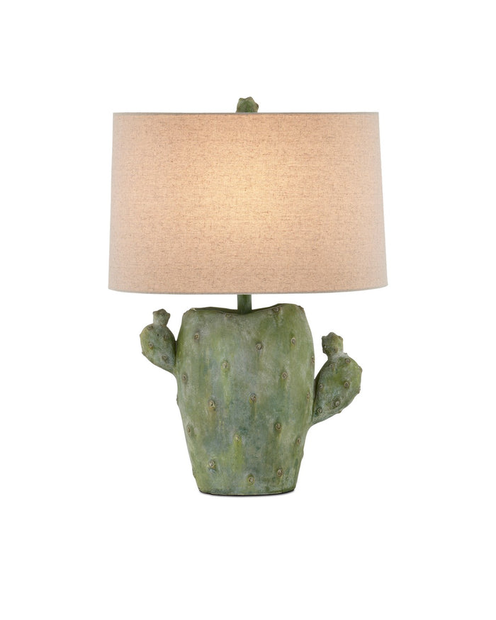 Currey and Company - 6000-0929 - One Light Table Lamp - Cactus Collection - Antiqued Green