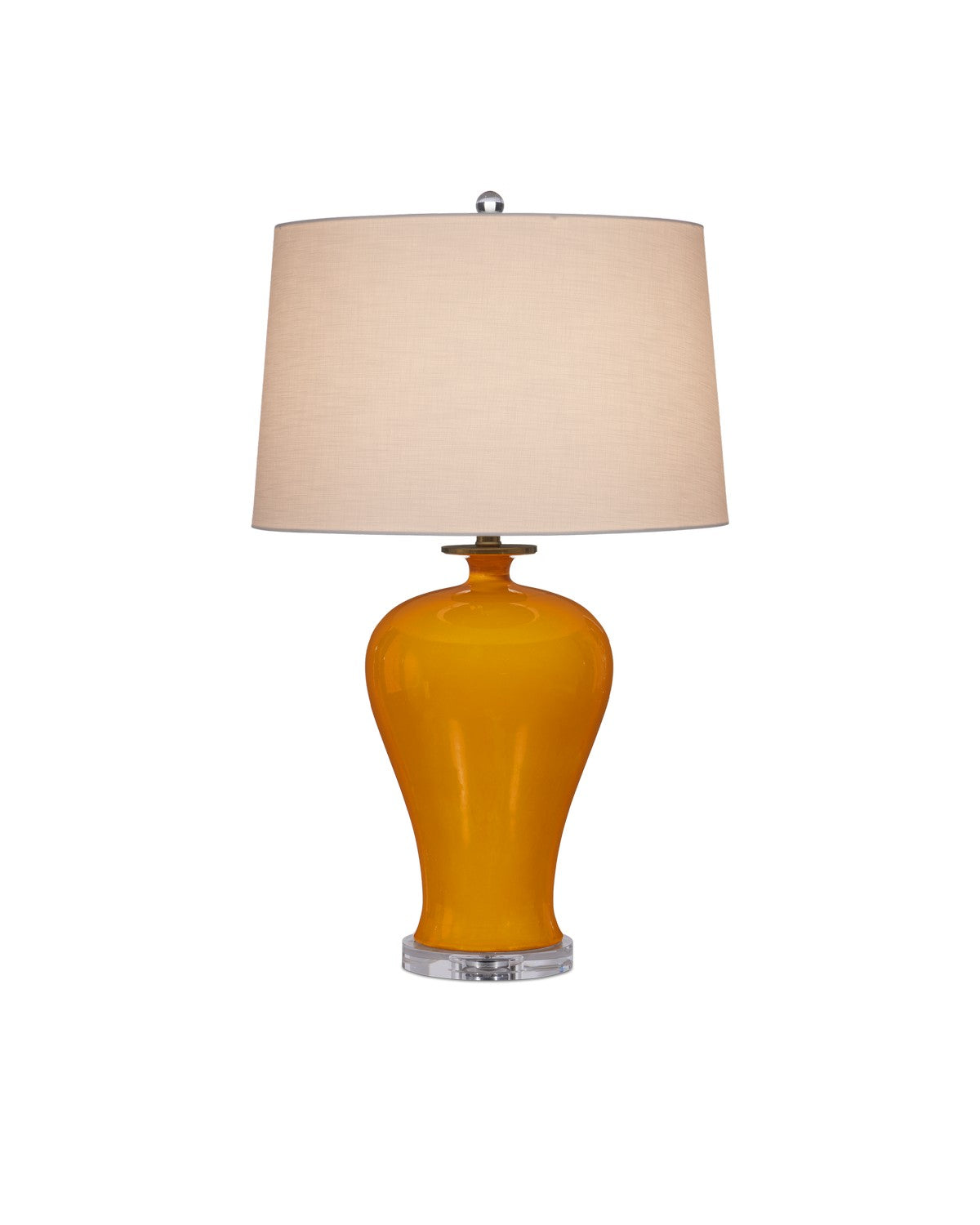 Currey and Company - 6000-0933 - One Light Table Lamp - Imperial Collection - Imperial Yellow/Clear/Natural Brass