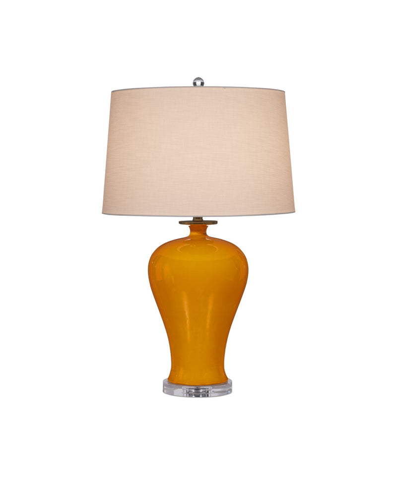 Currey and Company - 6000-0933 - One Light Table Lamp - Imperial Collection - Imperial Yellow/Clear/Natural Brass