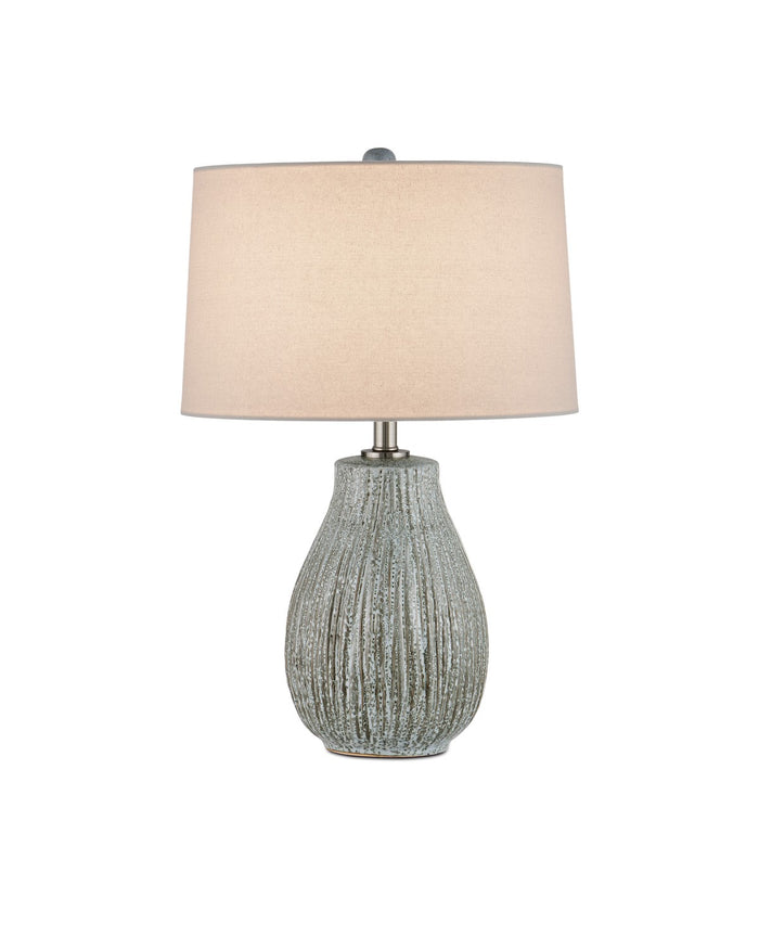 Currey and Company - 6000-0952 - One Light Table Lamp - Fidella - Reactive Black & White/Brushed Nickel