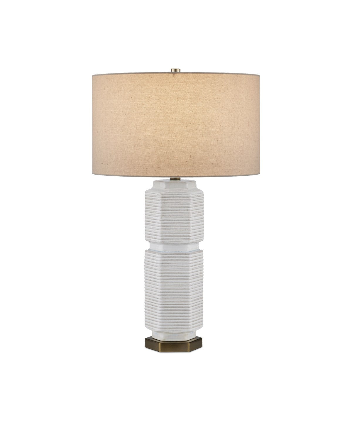 Currey and Company - 6000-0965 - One Light Table Lamp - White/Beige/Blue/Antique Brass
