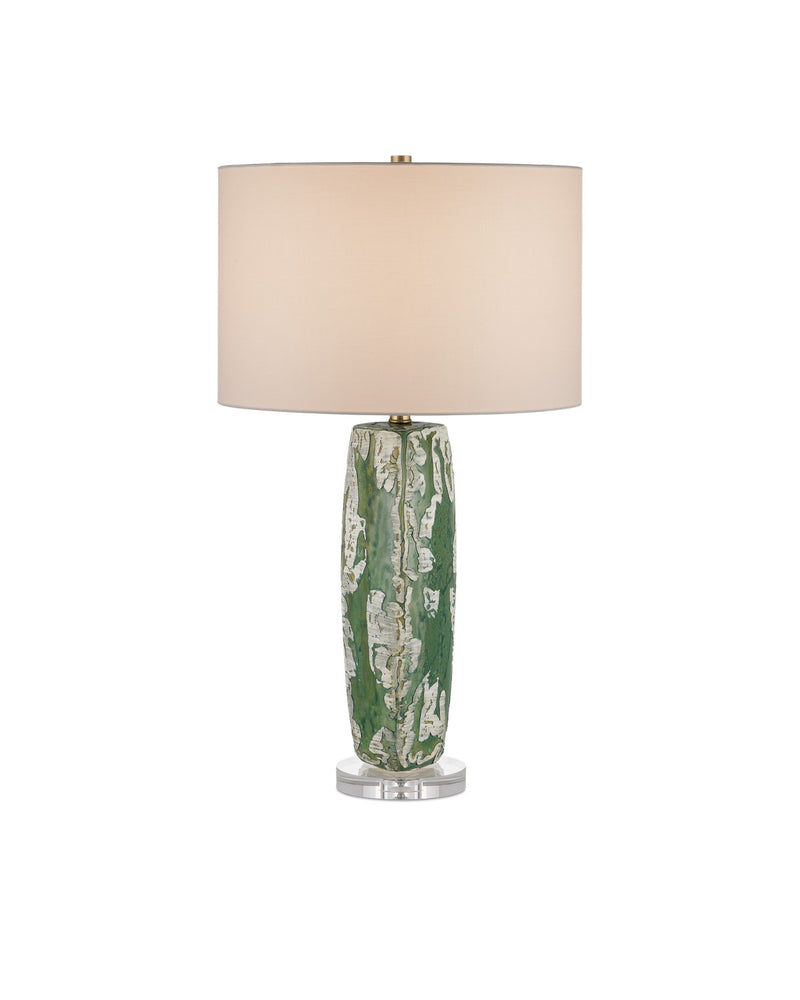 Currey and Company - 6000-0966 - One Light Table Lamp - Matte Green Smoke/Clear