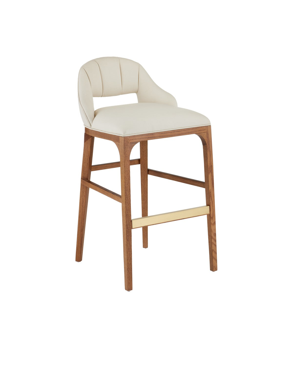 Currey and Company - 7000-0732 - Bar Stool - Inga Collection - Morel Brown/Brushed Brass