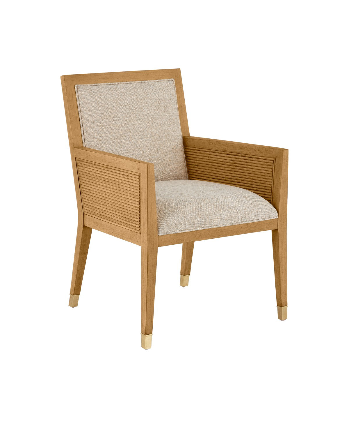 Currey and Company - 7000-0862 - Armchair - Santos - Sea Sand/Satin Brass