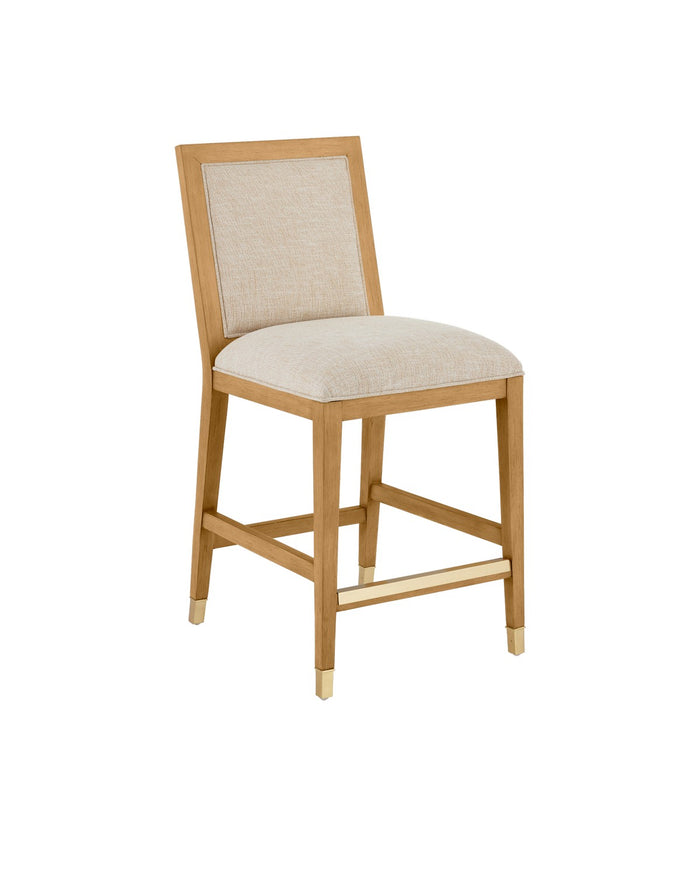 Currey and Company - 7000-0882 - Side Chair - Santos - Sea Sand/Satin Brass