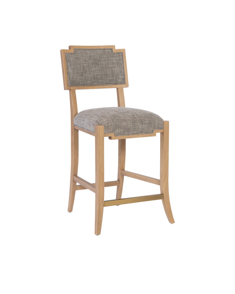 Currey and Company - 7000-1022 - Counter Stool - Melanie Collection - Blonde Ash Wood/Brass