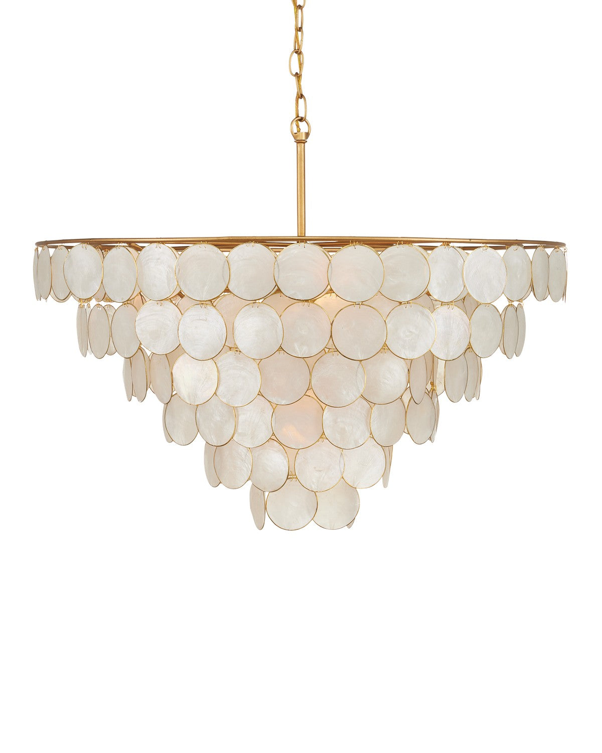 Currey and Company - 9000-1098 - Five Light Semi-Flush Mount - Bon Vivant Collection - Natural/Contemporary Gold