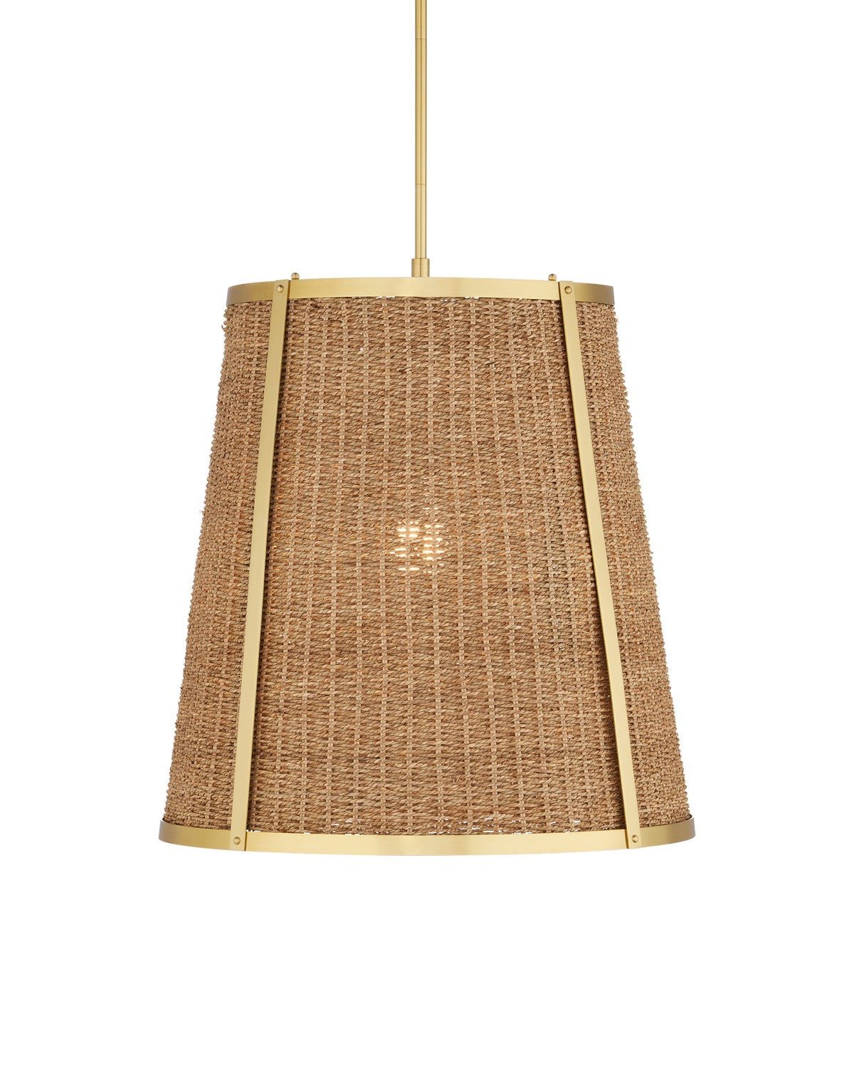 Currey and Company - 9000-1121 - One Light Pendant - Deauville Collection - Natural/Polished Brass