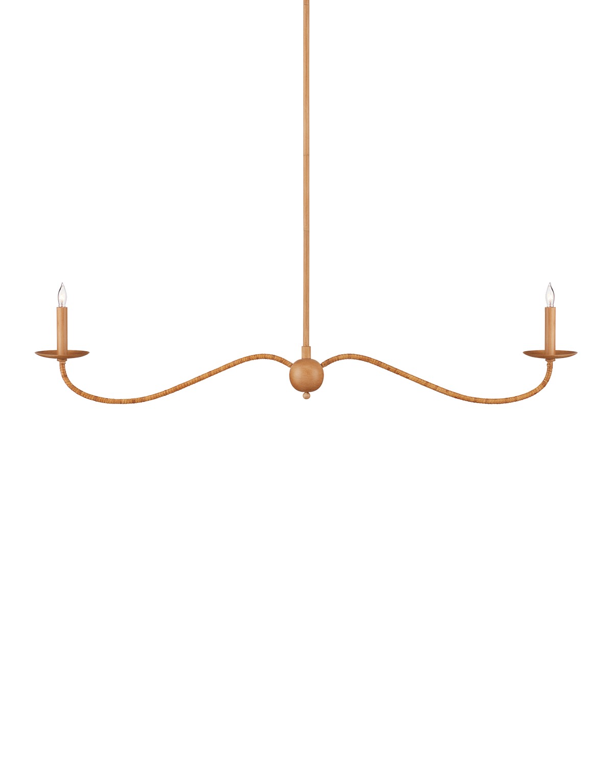 Currey and Company - 9000-1127 - Two Light Chandelier - Saxon Collection - Saddle Tan/Natural