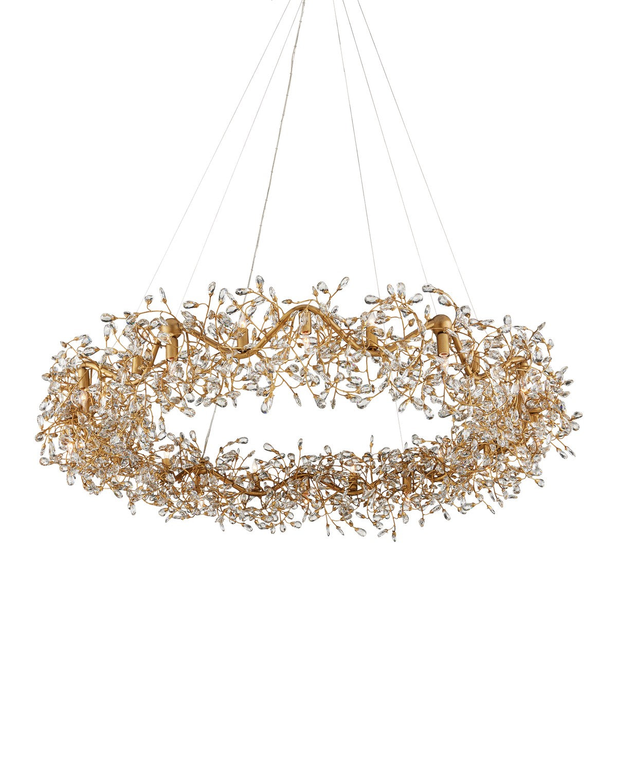 Currey and Company - 9000-1136 - 24 Light Chandelier - Crystal Bud Collection - Clear/Brass