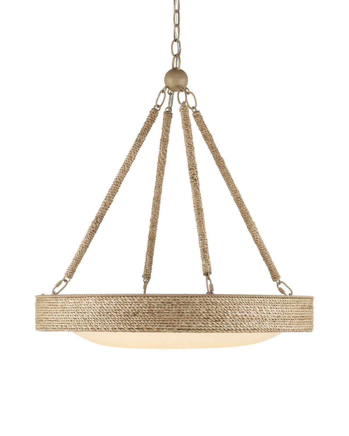Currey and Company - 9000-1148 - One Light Chandelier - Hopscotch Chandelier - Natural/Frosted White/Beige/Sugar White