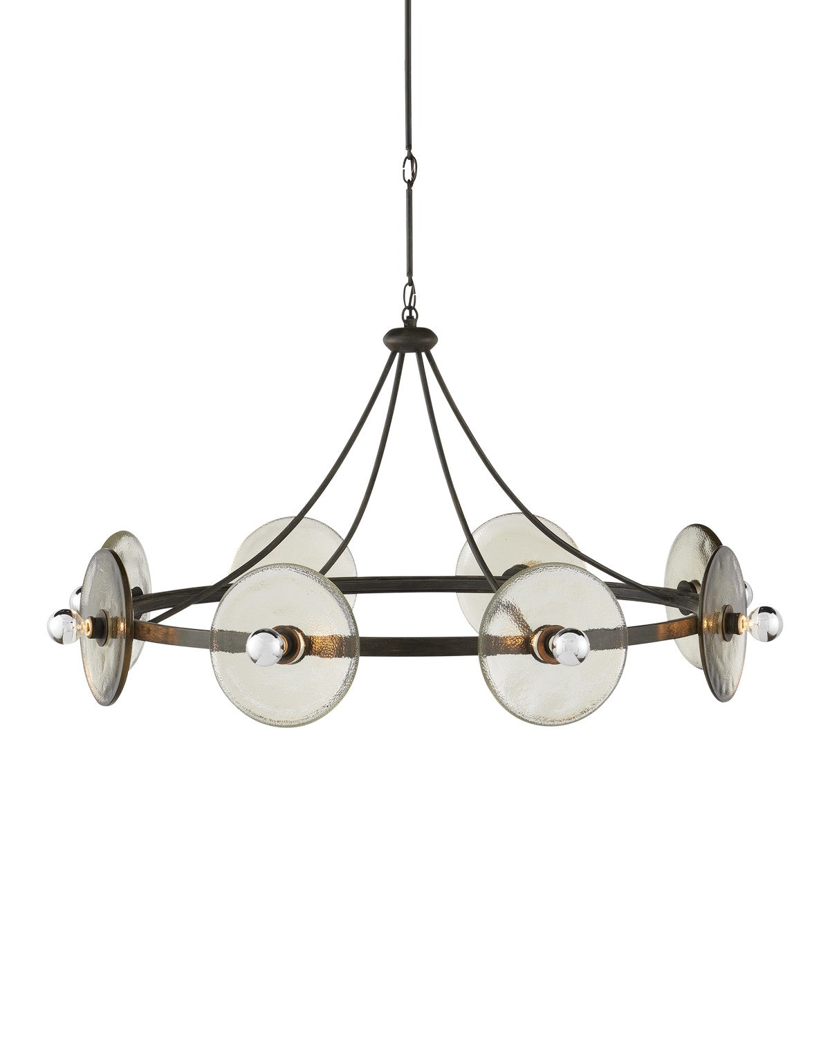 Currey and Company - 9000-1150 - Eight Light Chandelier - Circumstellar - Black Iron/Clear
