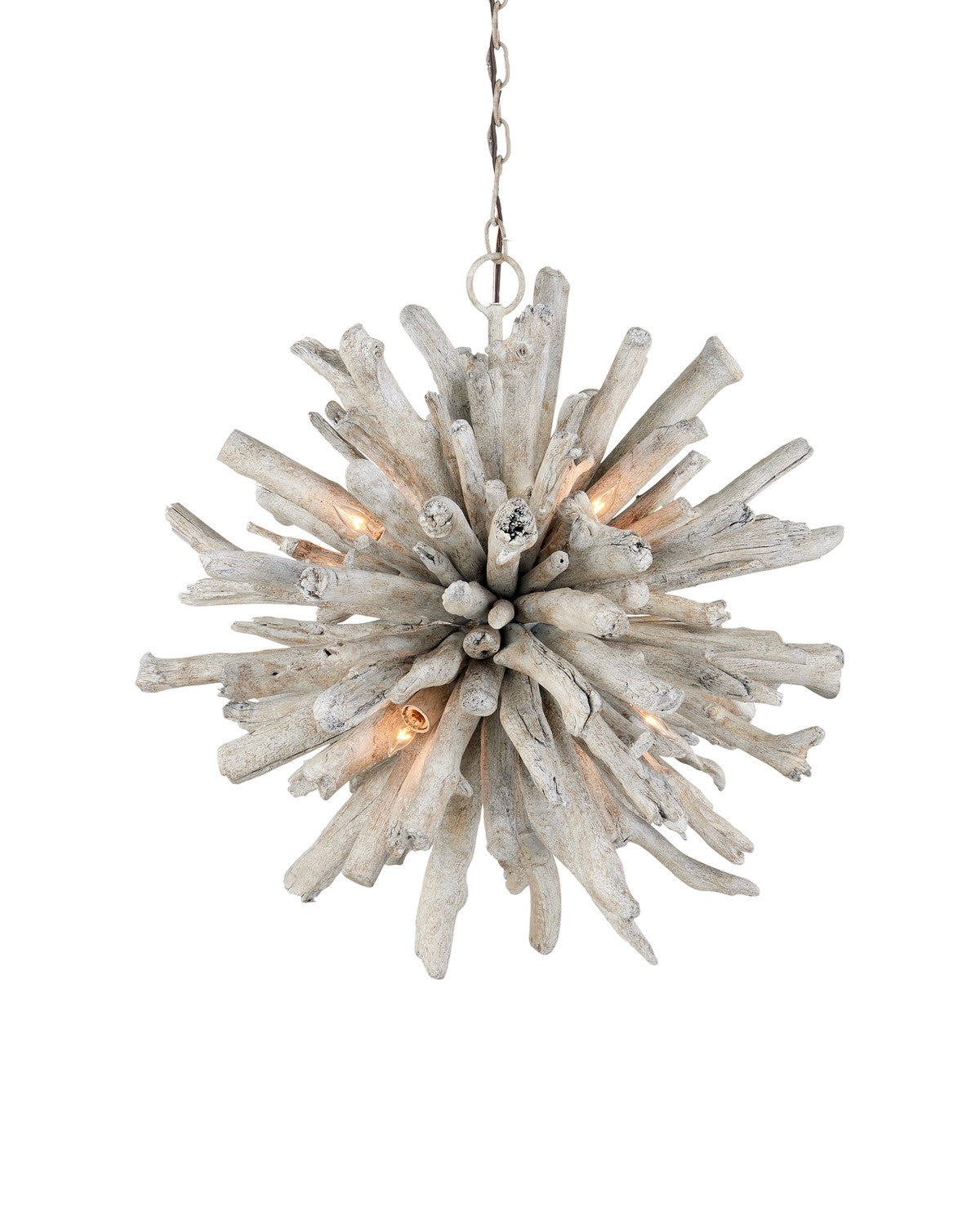 Currey and Company - 9000-1152 - Six Light Pendant - Kuka Pendant - Whitewashed Driftwood
