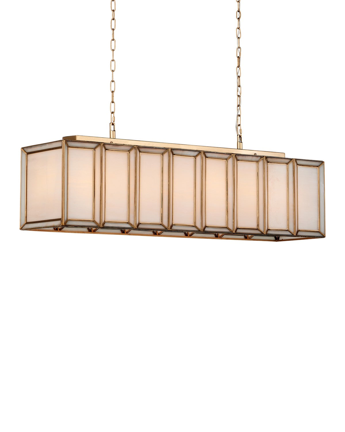 Currey and Company - 9000-1157 - Six Light Chandelier - Daze - Antique Brass/White