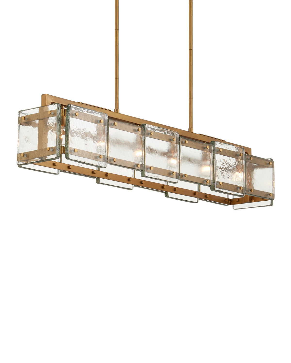 Currey and Company - 9000-1165 - Six Light Chandelier - Countervail Collection - Clear/Antique Brass