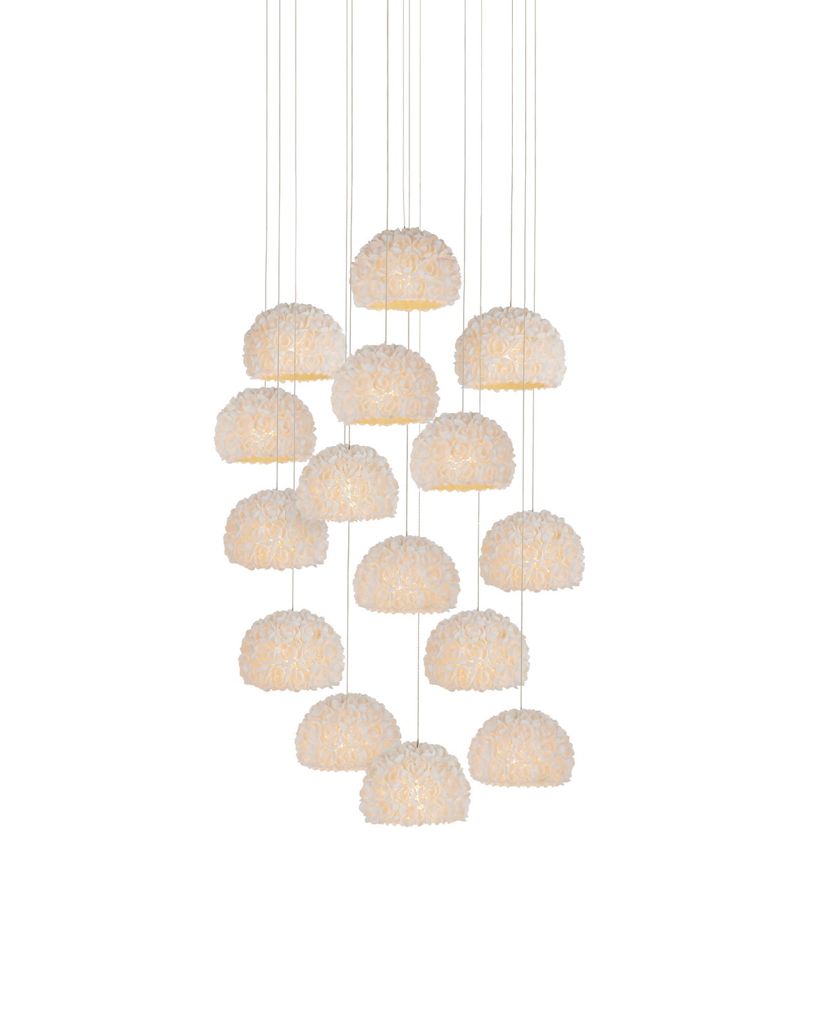 Currey and Company - 9000-1180 - 15 Light Pendant - Virtu - Natural/Silver