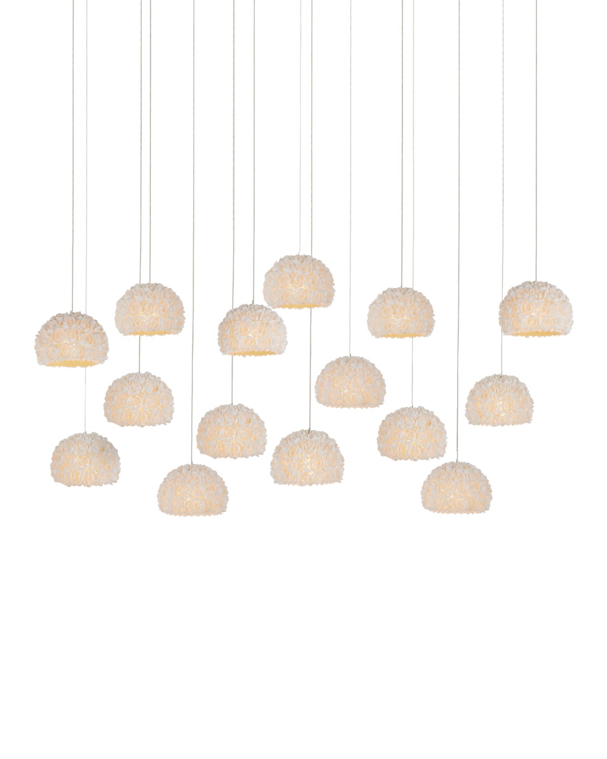 Currey and Company - 9000-1181 - 15 Light Pendant - Virtu - Natural/Silver