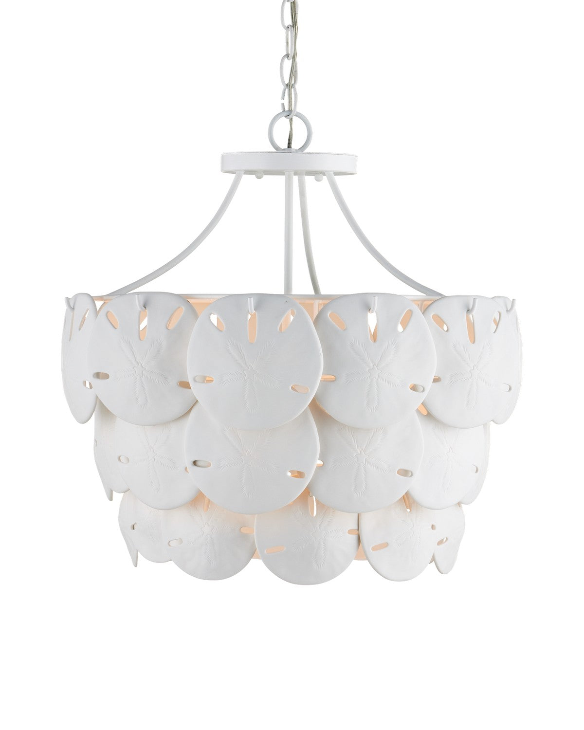 Currey and Company - 9000-1202 - Three Light Chandelier - Tulum Collection - Sugar White/White