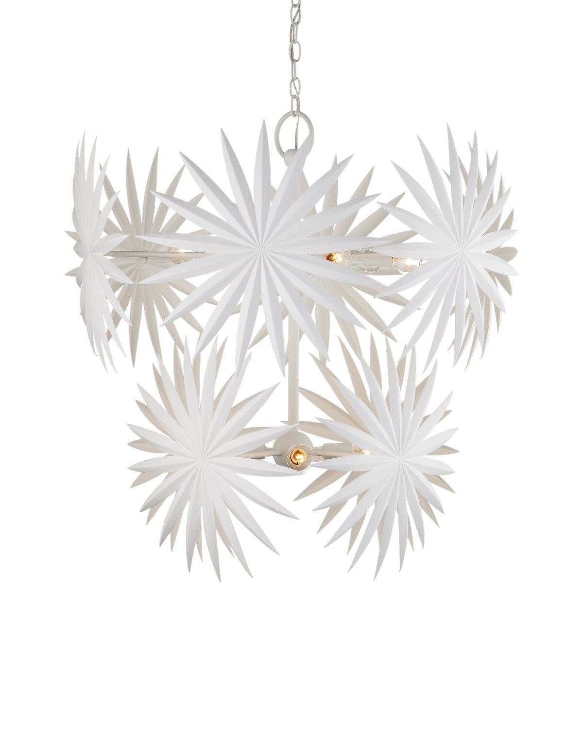 Currey and Company - 9000-1204 - Ten Light Chandelier - Bismarkia Collection - Gesso White