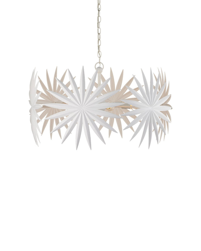 Currey and Company - 9000-1205 - Six Light Chandelier - Bismarkia Collection - Gesso White