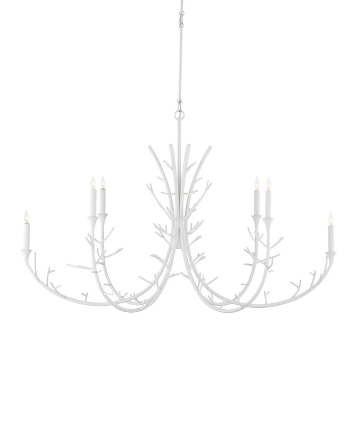 Currey and Company - 9000-1207 - Six Light Chandelier - Twiggy Oval Chandelier - Gesso White