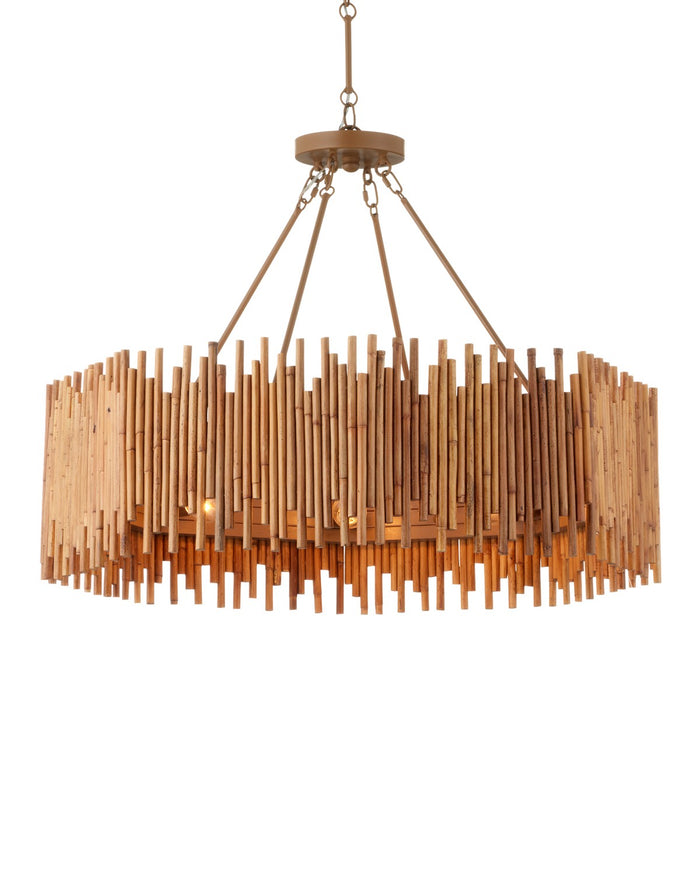 Currey and Company - 9000-1208 - Eight Light Chandelier - Teahouse Collection - Natural/Khaki