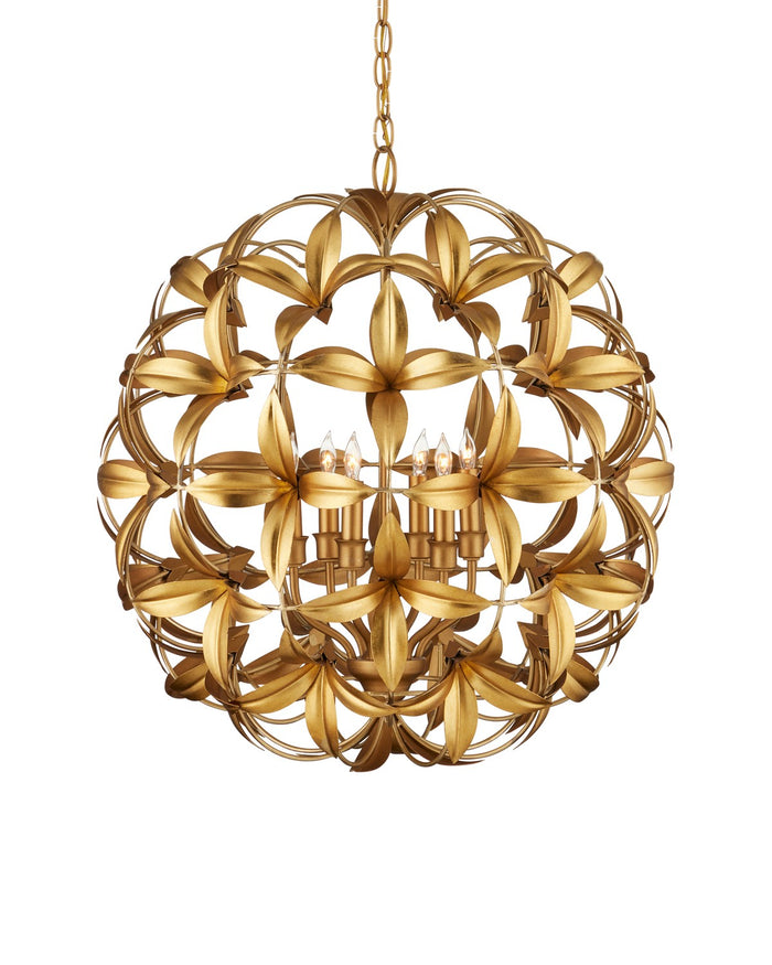 Currey and Company - 9000-1214 - Six Light Chandelier - Helenium Orb Chandelier - Contemporary Gold Leaf/Contemporary Gold