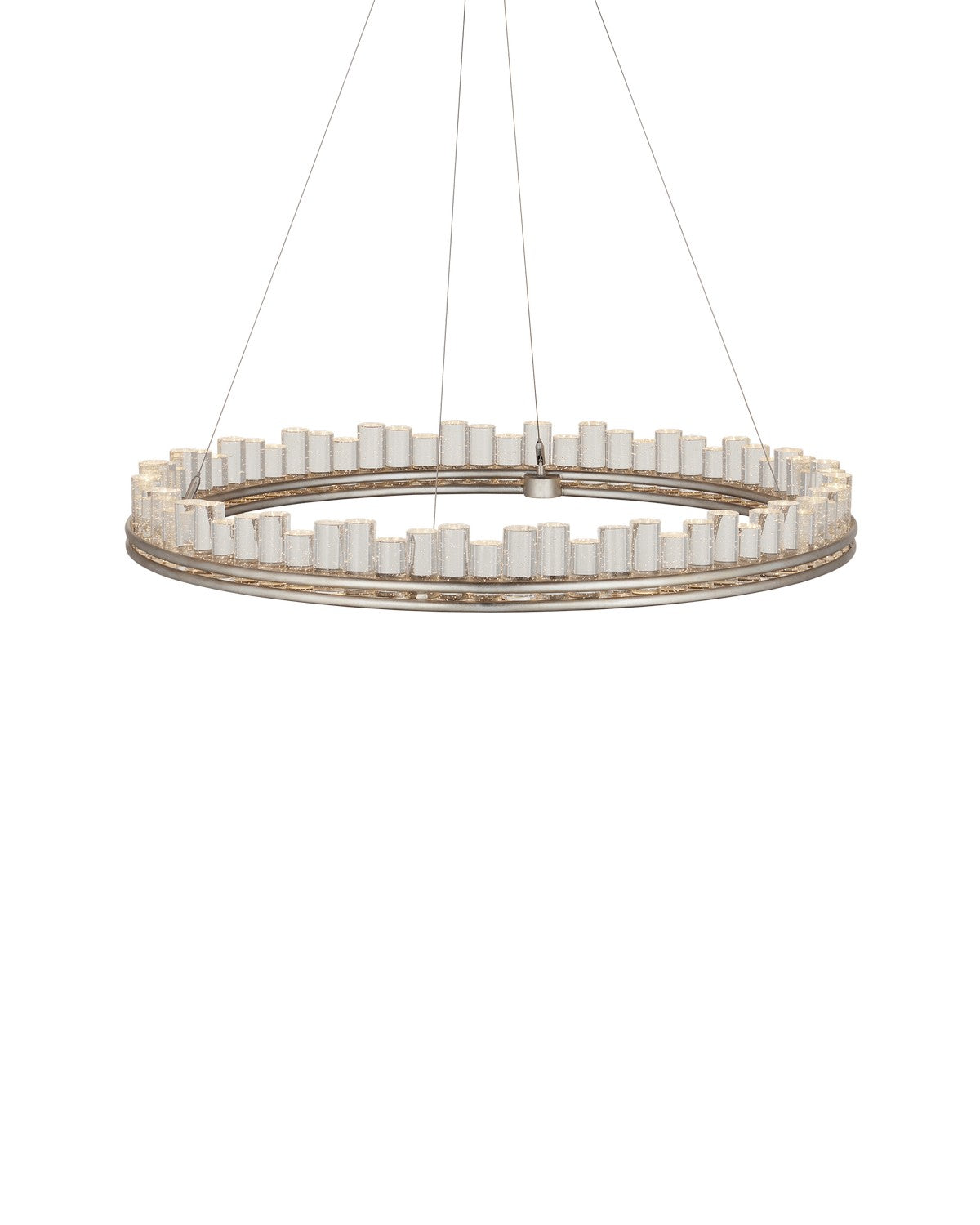 Currey and Company - 9000-1220 - One Light Chandelier - Pleiades Collection - Contemporary Silver Leaf/Contemporary Silver/Clear