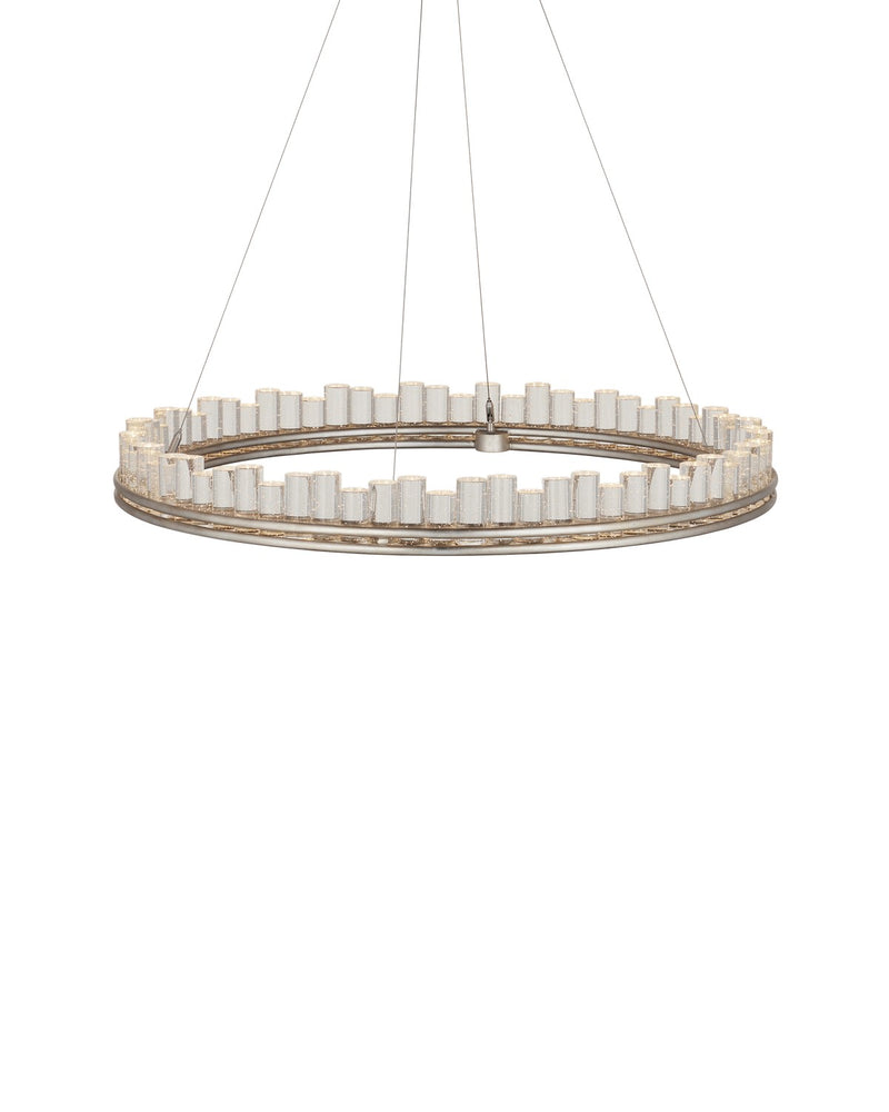Currey and Company - 9000-1220 - One Light Chandelier - Pleiades Collection - Contemporary Silver Leaf/Contemporary Silver/Clear