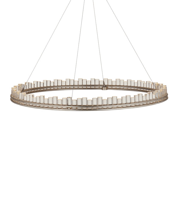 Currey and Company - 9000-1221 - One Light Chandelier - Pleiades Collection - Contemporary Silver Leaf/ Contemporary Silver/Clear