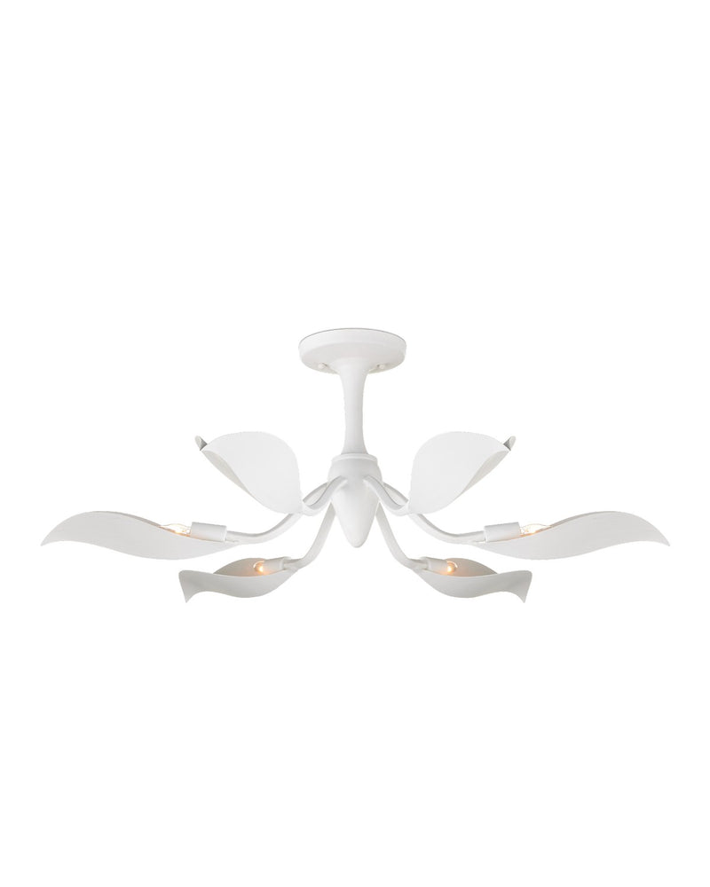 Currey and Company - 9000-1226 - Six Light Semi-Flush Mount - Gesso White